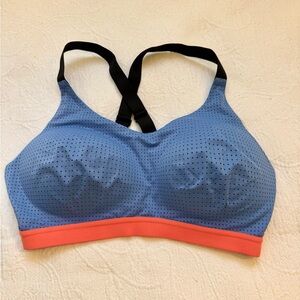 Victoria's Secret Blue and orange Sports Bra 36 D wireless racerback